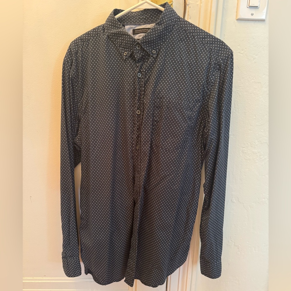 Banana Republic Blue Casual Button Down Shirt size Large